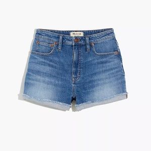 Madewell Medium Wash Curvy High Rise Denim Shorts